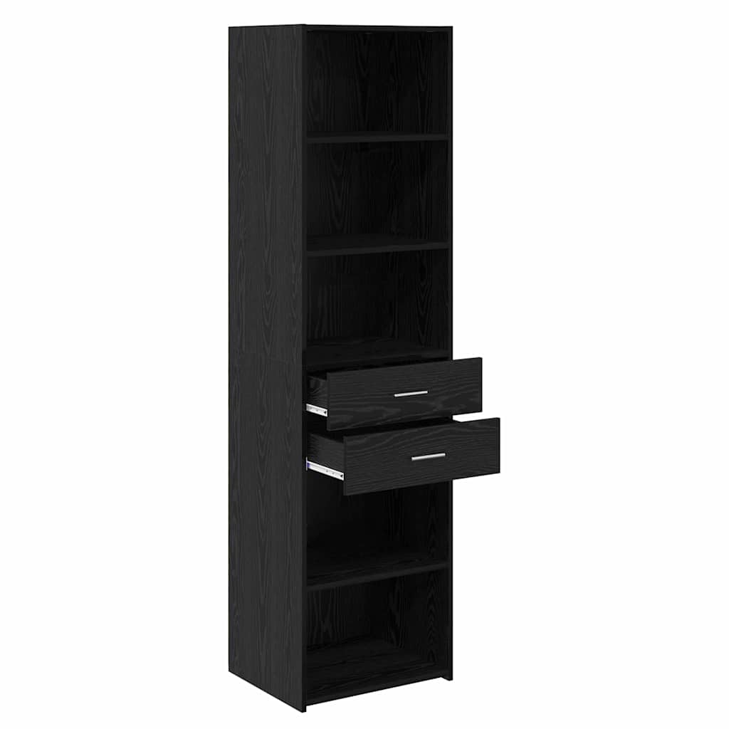 Credenza Rovere Nero 50 x 42,5 x 185 cm Legno multistrato