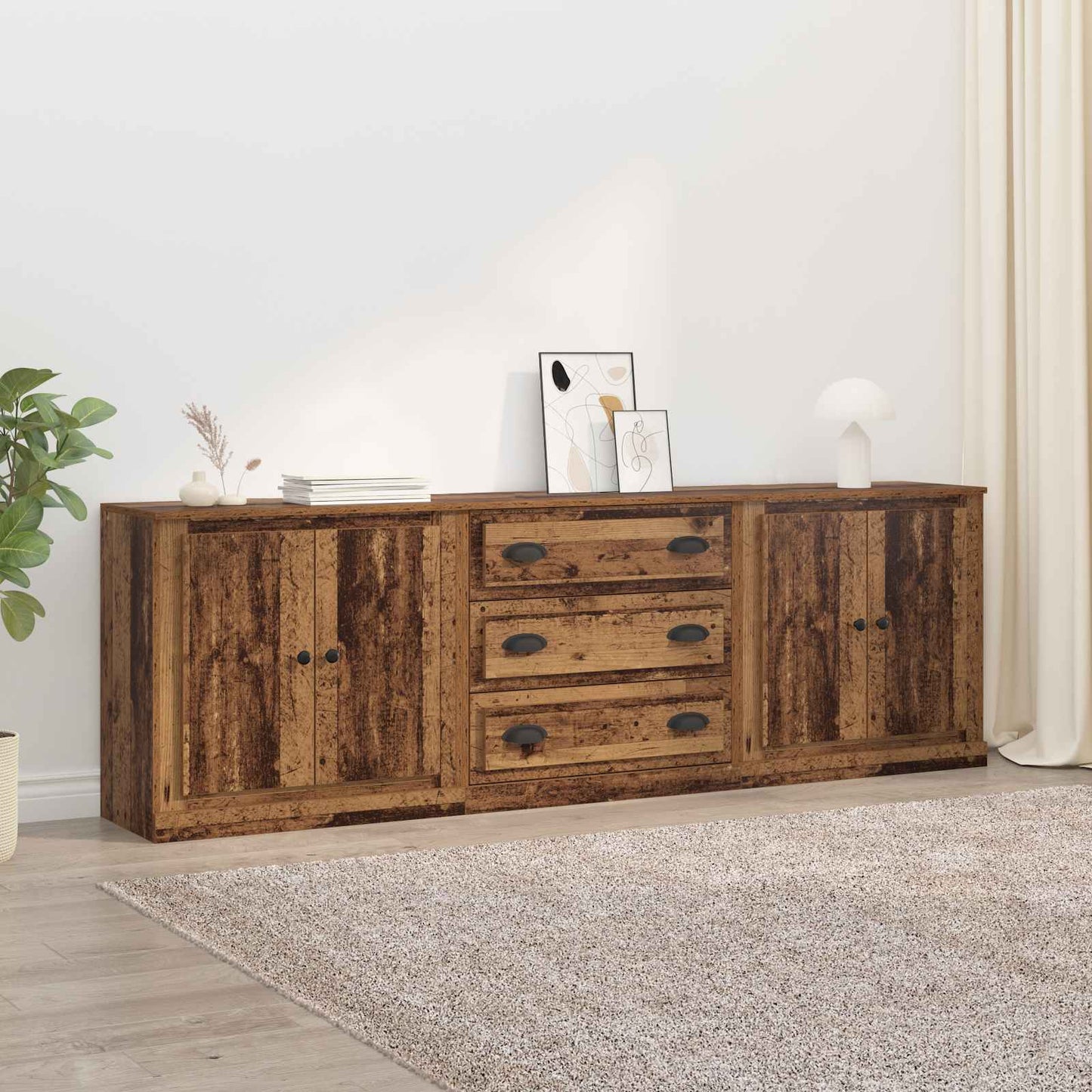 Sideboards con cassetto 3 pcs Legno vecchio 70 x 35,5 x 67,5 cm