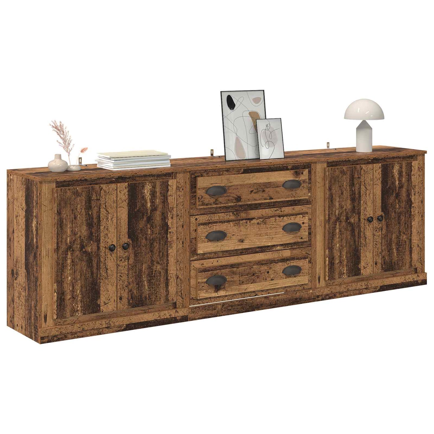Sideboards con cassetto 3 pcs Legno vecchio 70 x 35,5 x 67,5 cm