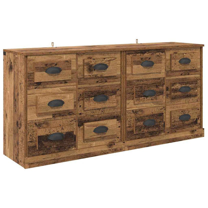 Sideboards con cassetto 2 pcs Legno vecchio 70 x 35,5 x 67,5 cm