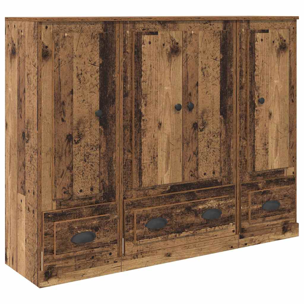 Credenza con cassetto 3 pcs Legno vecchio Legno multistrato