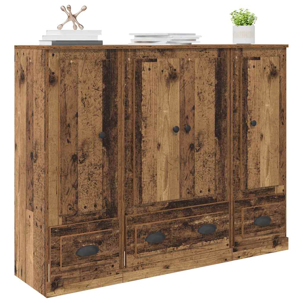 Credenza con cassetto 3 pcs Legno vecchio Legno multistrato