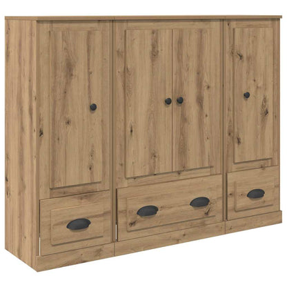 Credenza 3 pcs Rovere artigianale Legno multistrato