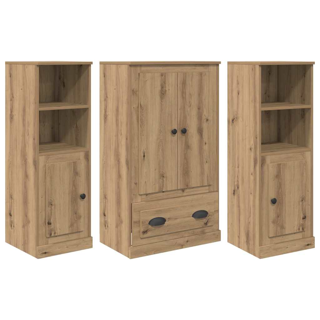 Credenza 3 pcs Rovere artigianale Legno multistrato