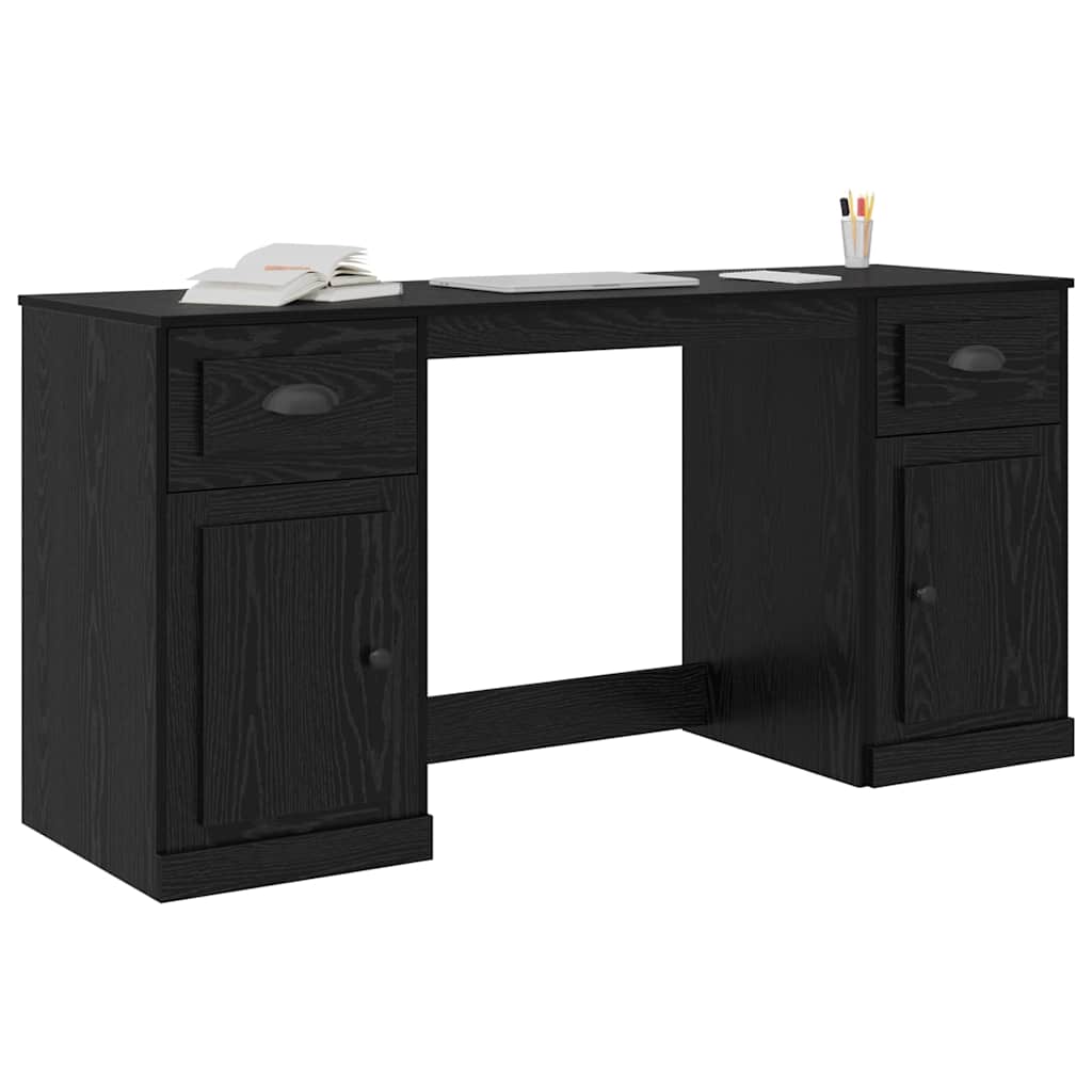 Scrivania con armadietto Rovere Nero 154,5 x 50 x 75 cm