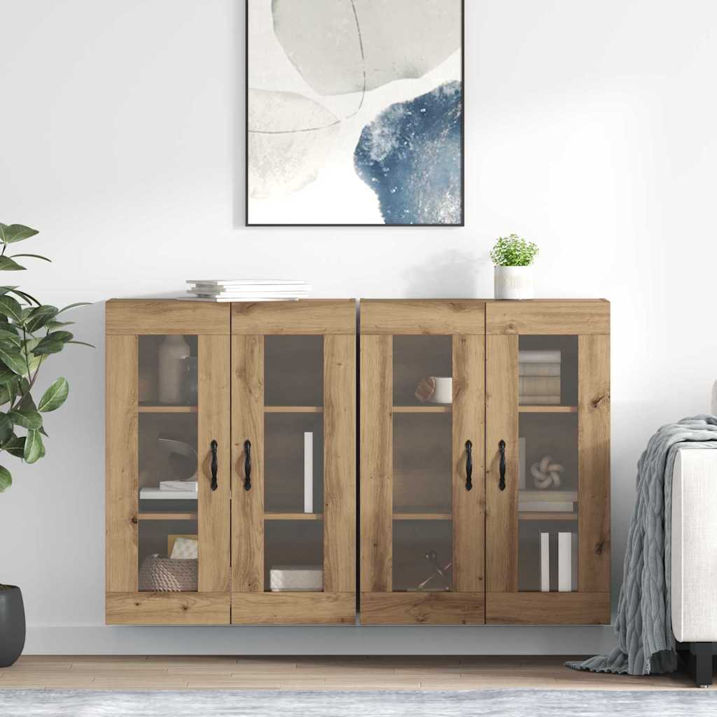 Armadi da Parete 2 pcs Rovere artigianale 69,5 x 34 x 90 cm