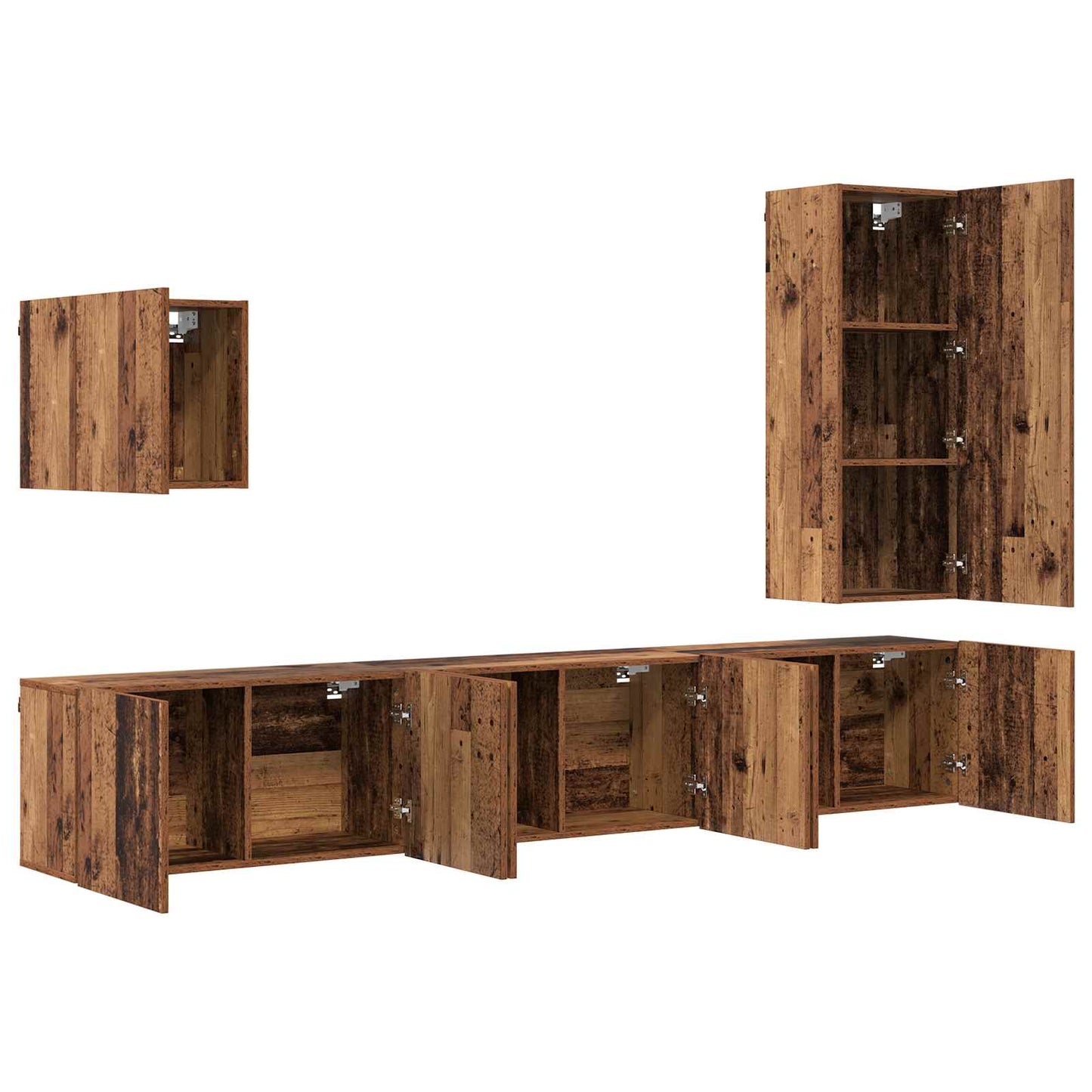 UnitÃ  TV da Parete 5 pcs Legno vecchio Legno multistrato