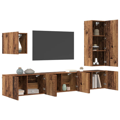 UnitÃ  TV da Parete 5 pcs Legno vecchio Legno multistrato