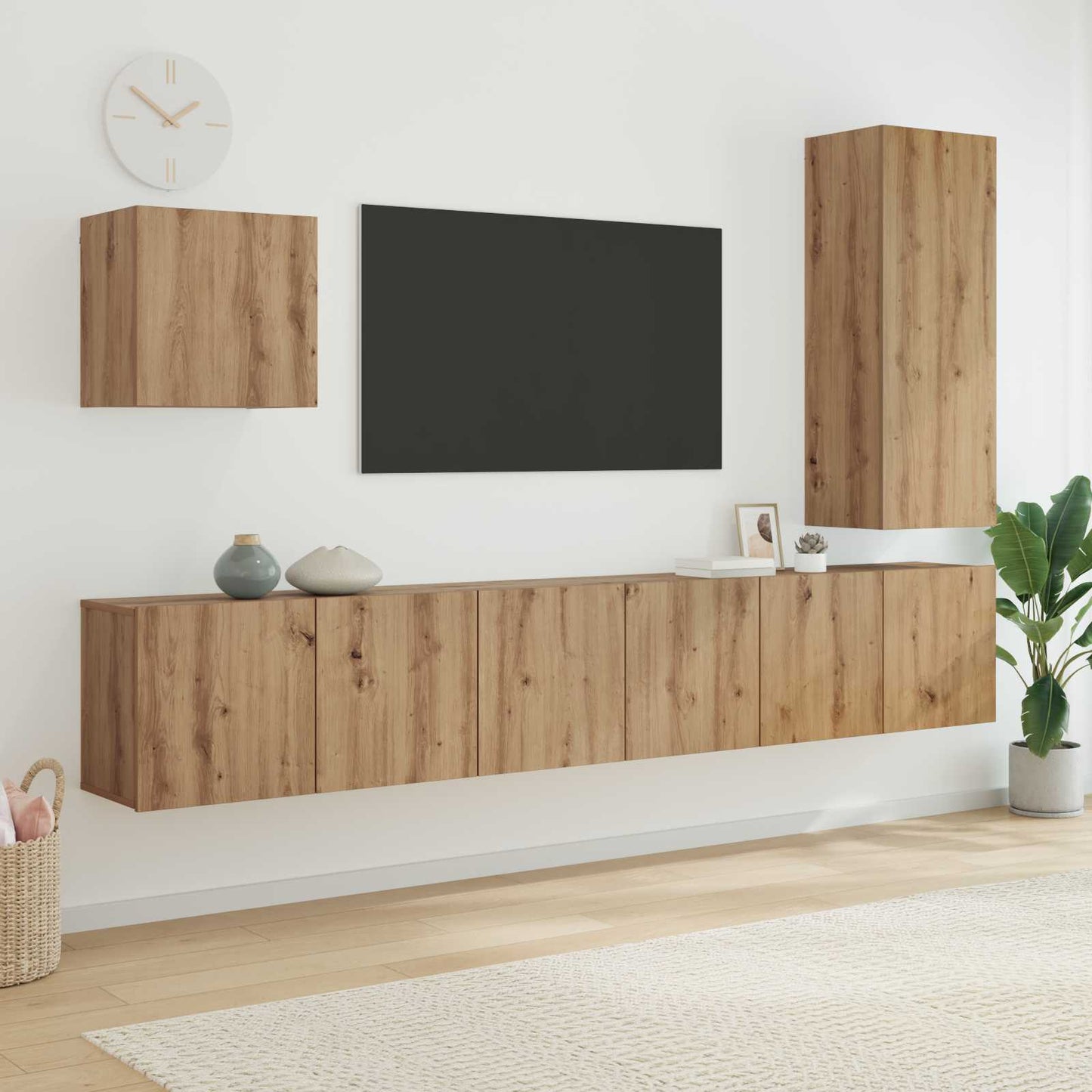 UnitÃ  TV da Parete 5 pcs Rovere artigianale Legno multistrato