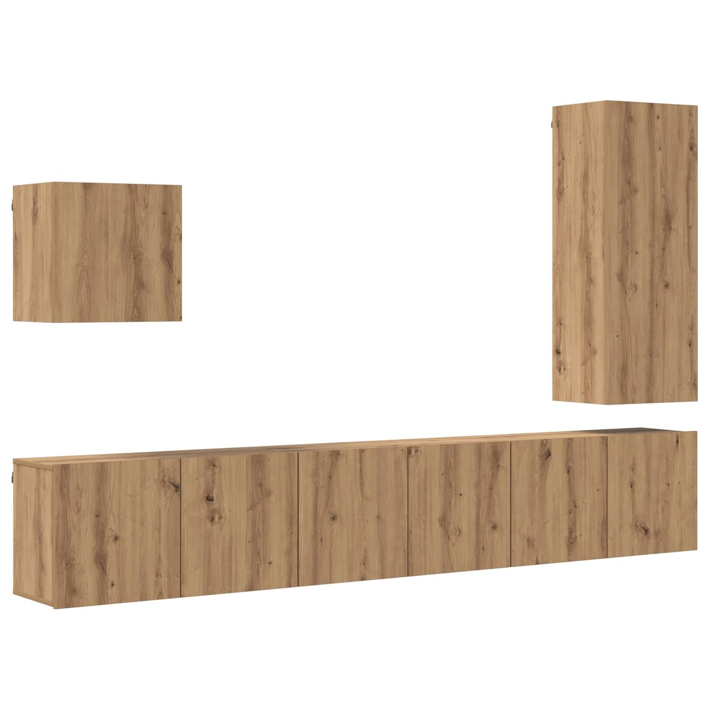 UnitÃ  TV da Parete 5 pcs Rovere artigianale Legno multistrato