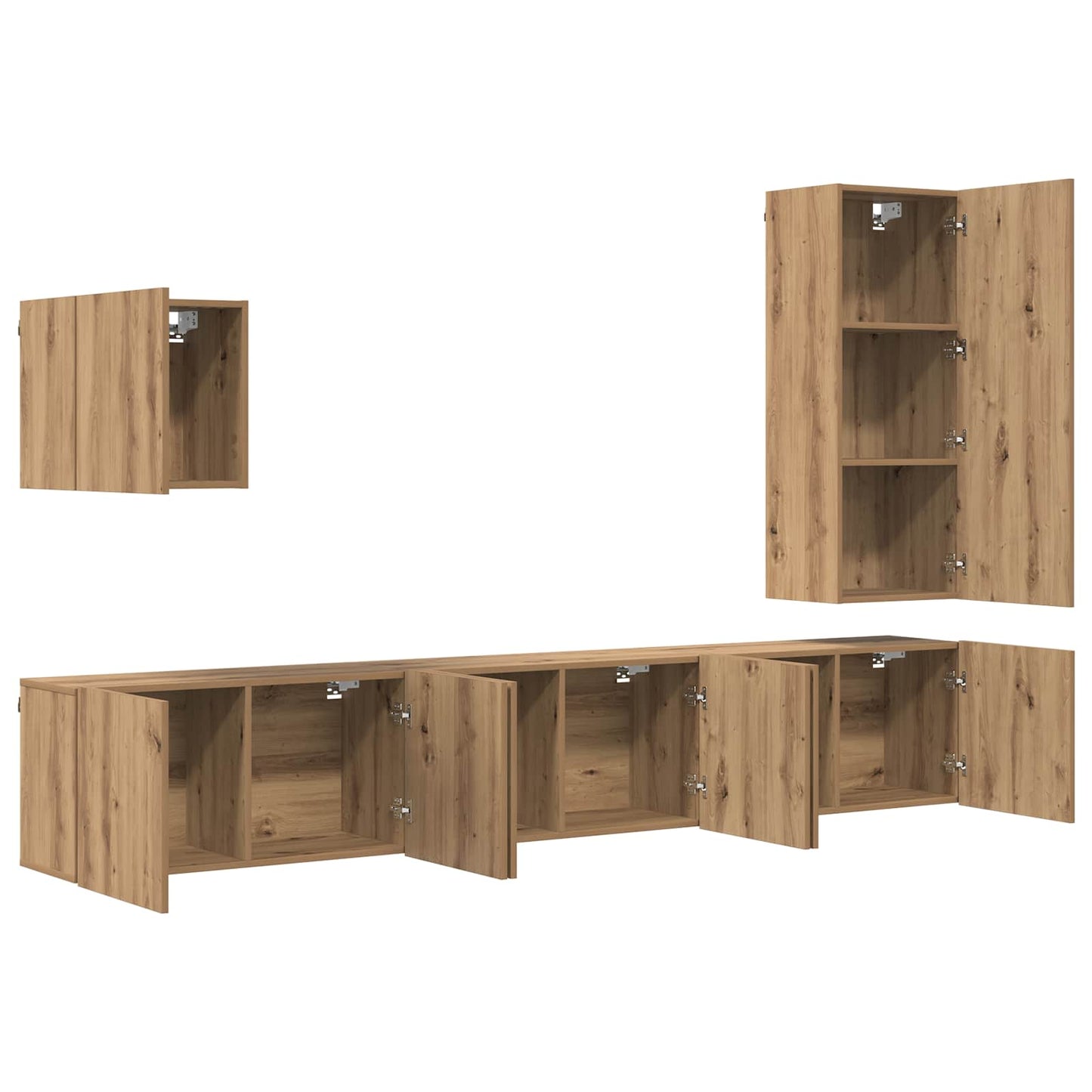 UnitÃ  TV da Parete 5 pcs Rovere artigianale Legno multistrato