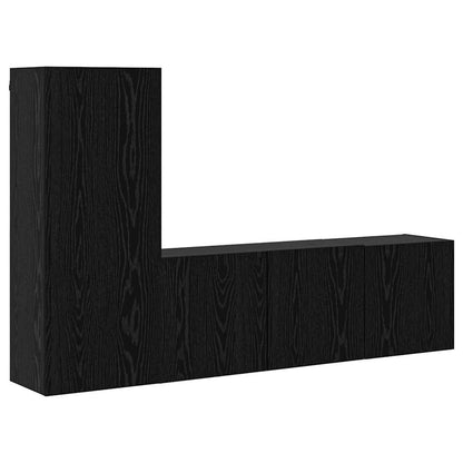 UnitÃƒÂ  TV da Parete 5 pcs Rovere Nero Legno multistrato