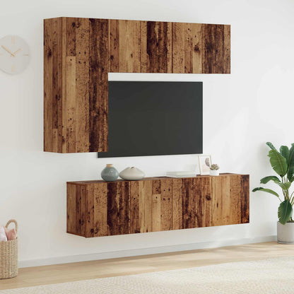 UnitÃ  TV da Parete 5 pcs Legno vecchio Legno multistrato