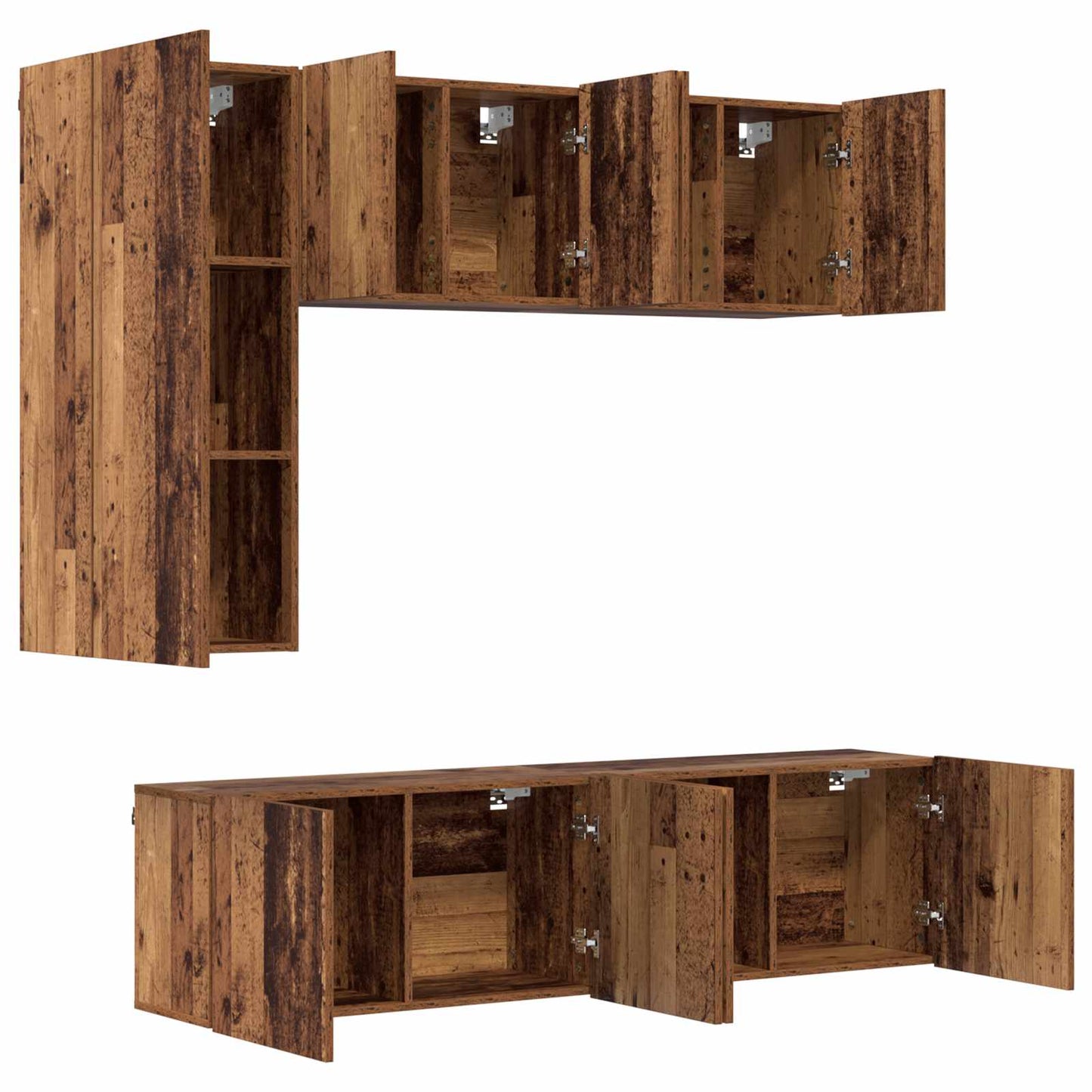 UnitÃ  TV da Parete 5 pcs Legno vecchio Legno multistrato