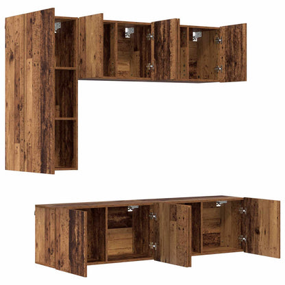 UnitÃ  TV da Parete 5 pcs Legno vecchio Legno multistrato