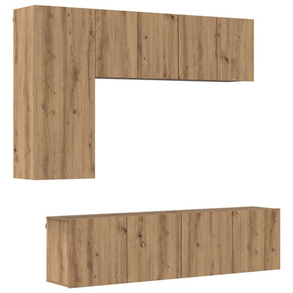 UnitÃ  TV da Parete 5 pcs Rovere artigianale Legno multistrato