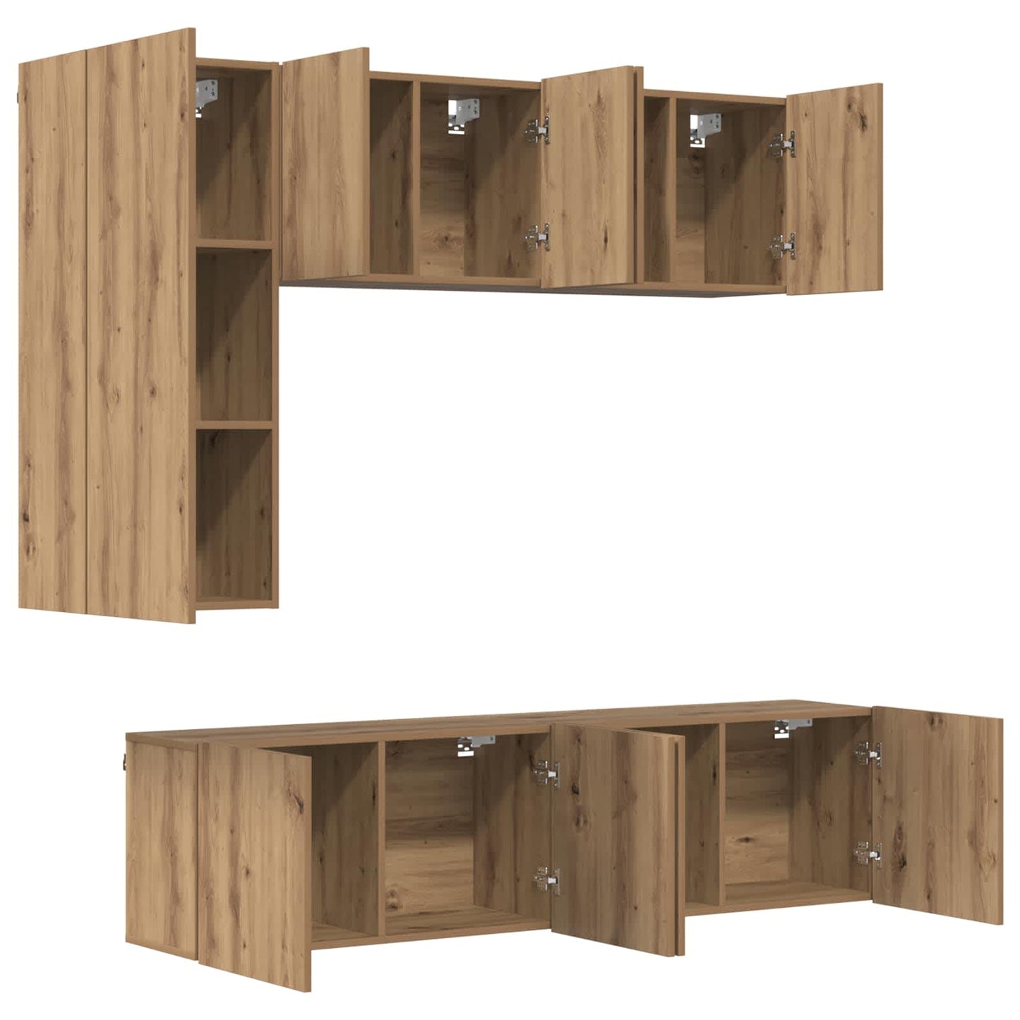 UnitÃ  TV da Parete 5 pcs Rovere artigianale Legno multistrato