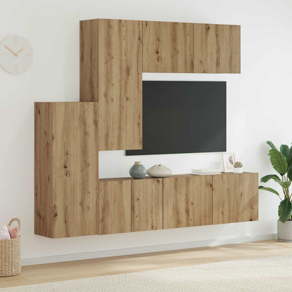 UnitÃ  TV da Parete 5 pcs Rovere artigianale Legno multistrato