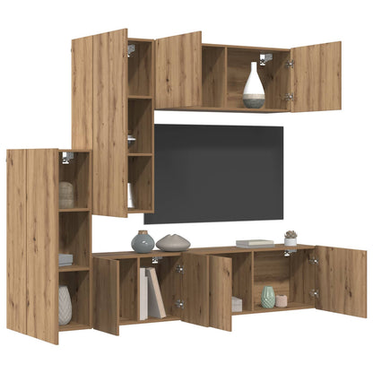 UnitÃ  TV da Parete 5 pcs Rovere artigianale Legno multistrato