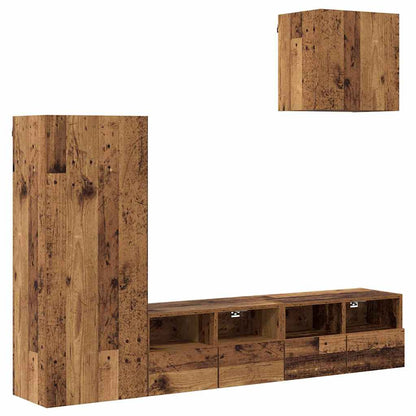 UnitÃ  per TV a Muro 4 pcs Legno vecchio Legno multistrato