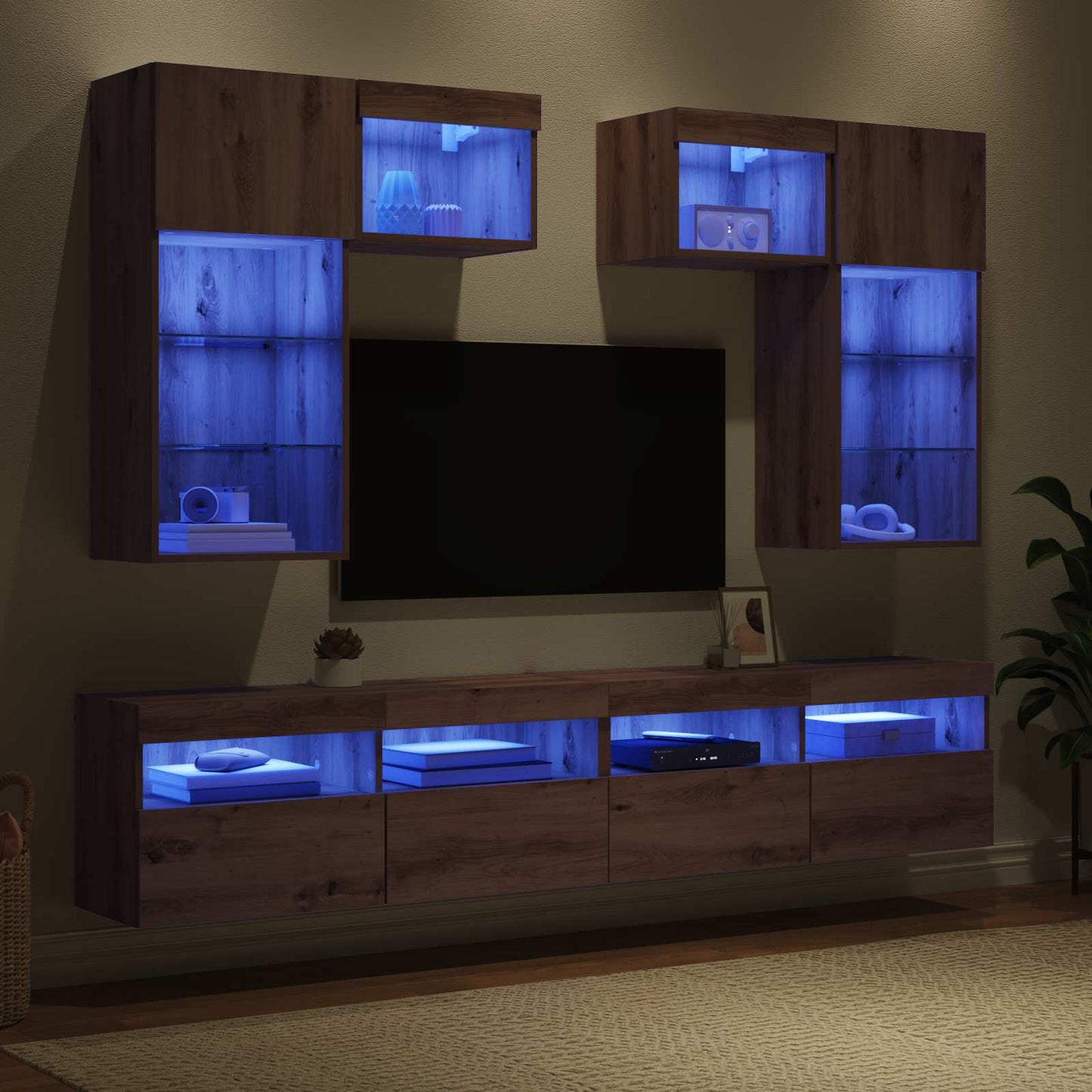 UnitÃƒÂ  per TV a Muro 6 pcs Legno vecchio Legno multistrato