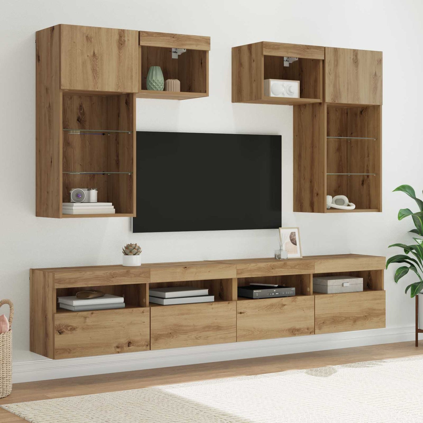 UnitÃƒÂ  per TV a Muro 6 pcs Legno vecchio Legno multistrato