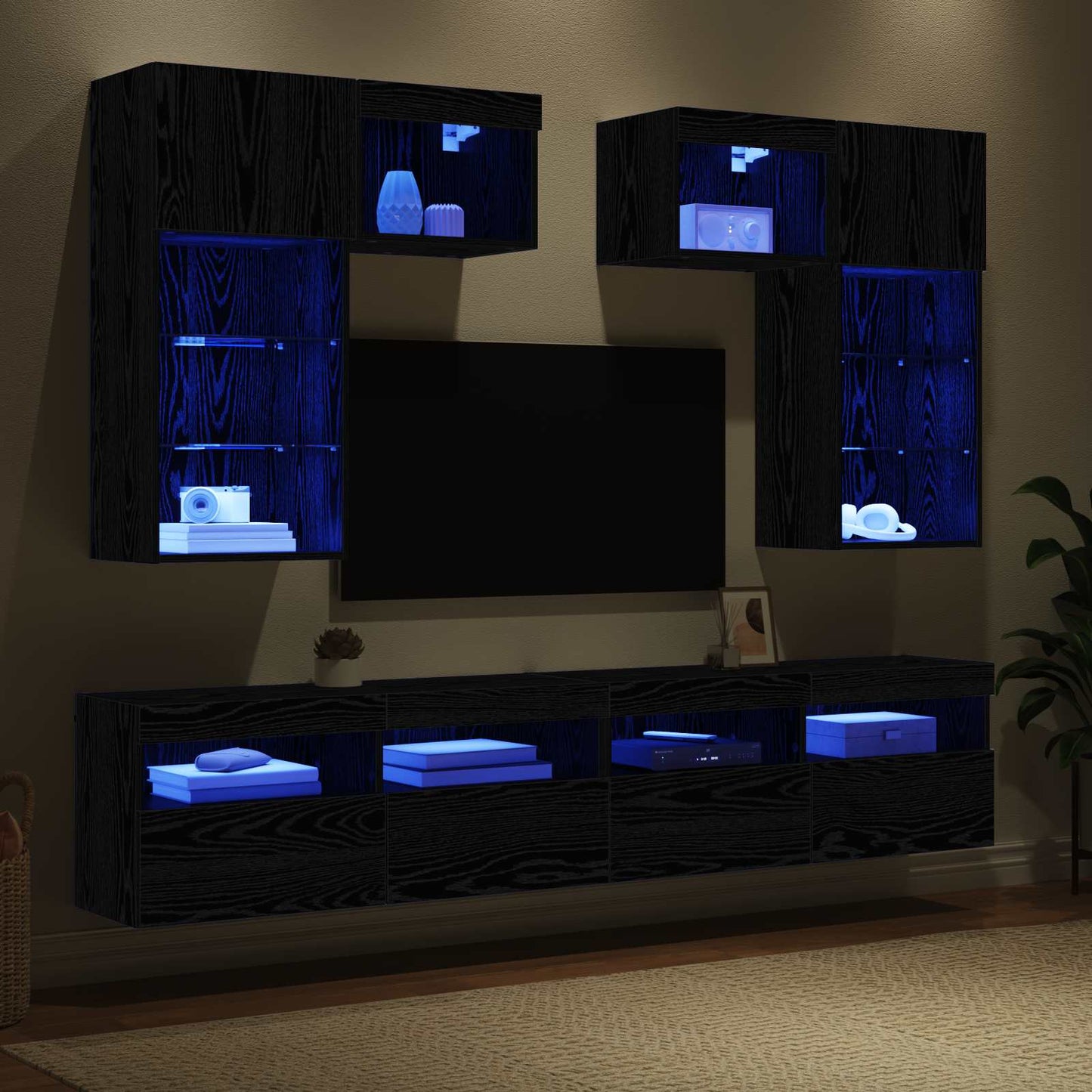 UnitÃƒÂ  per TV a Muro 6 pcs Rovere artigianale Legno multistrato