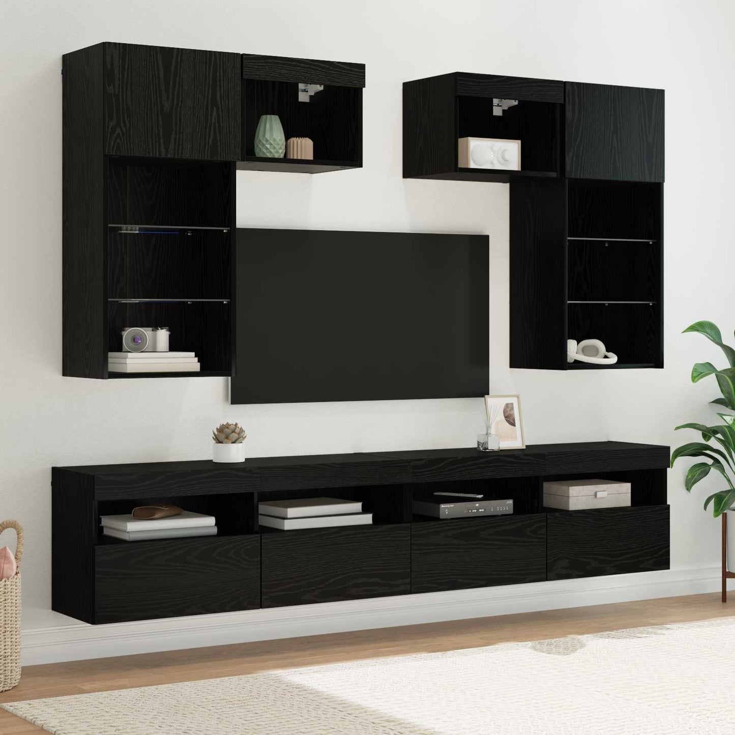 UnitÃƒÂ  per TV a Muro 6 pcs Rovere artigianale Legno multistrato