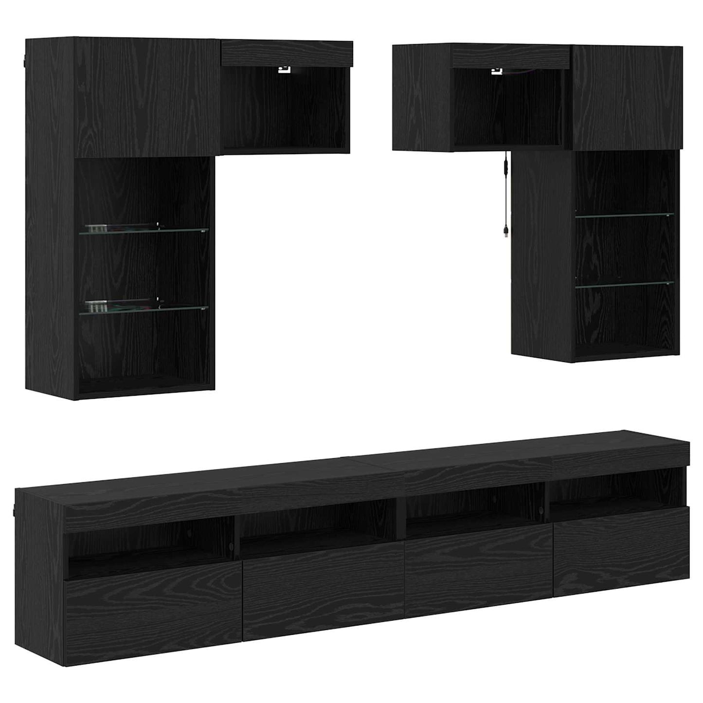 UnitÃƒÂ  per TV a Muro 6 pcs Rovere artigianale Legno multistrato