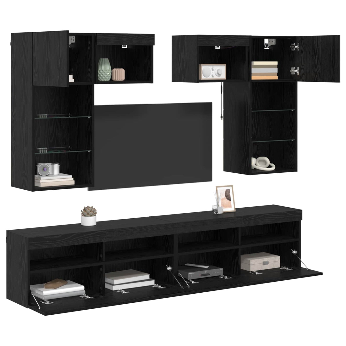 UnitÃƒÂ  per TV a Muro 6 pcs Rovere artigianale Legno multistrato