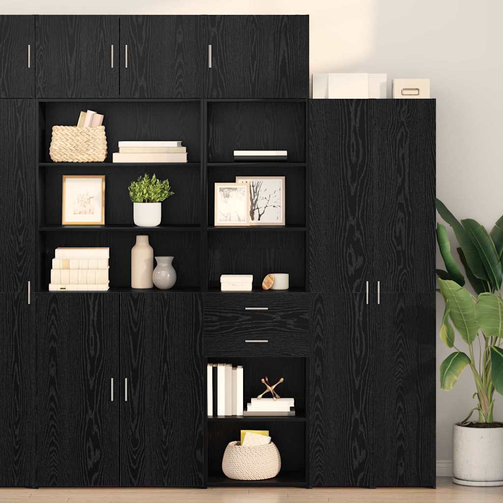 Credenza Rovere Nero 50 x 42,5 x 225 cm Legno multistrato