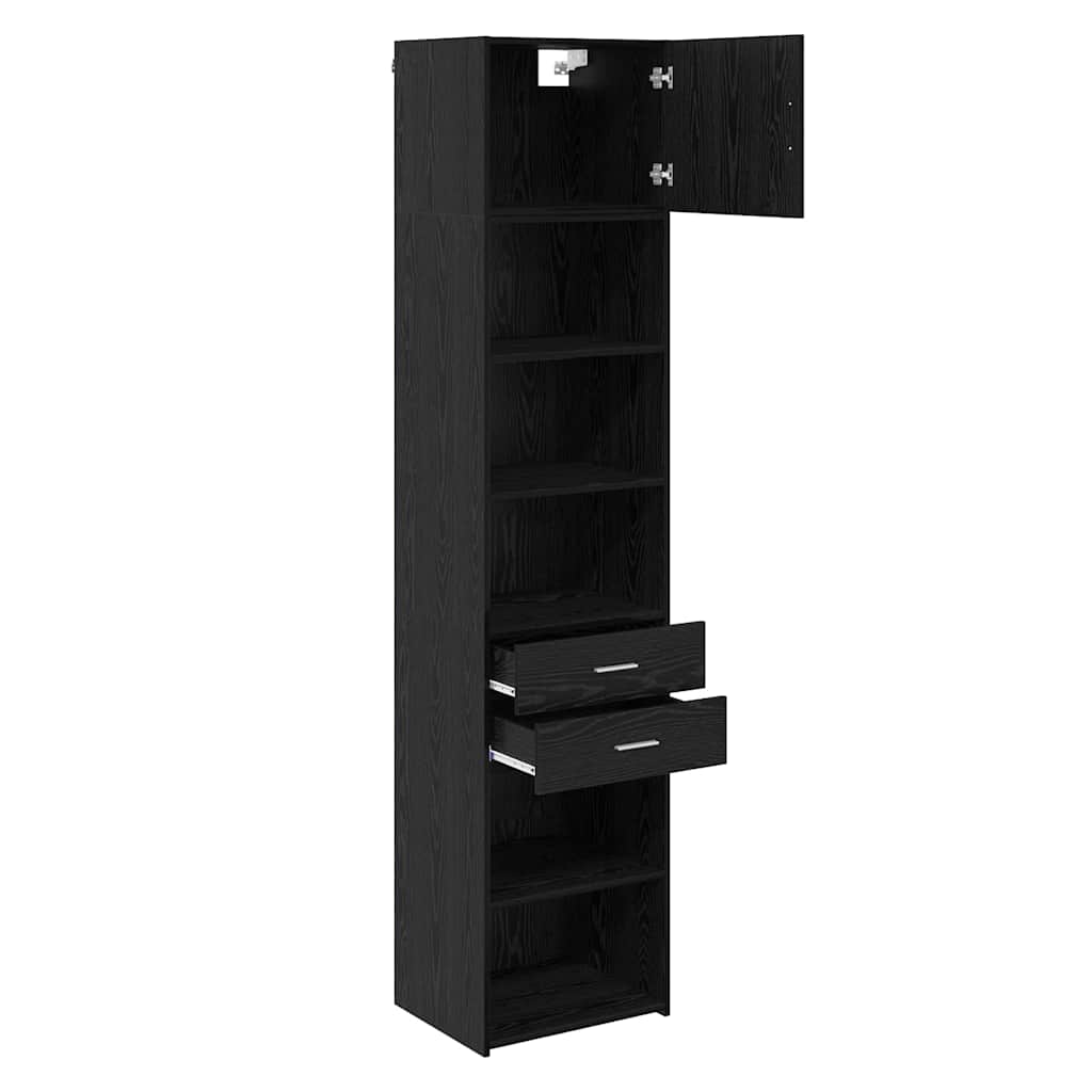 Credenza Rovere Nero 50 x 42,5 x 225 cm Legno multistrato