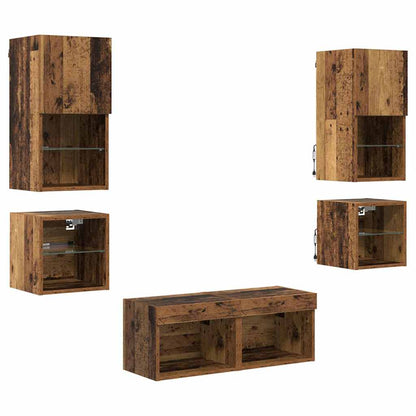 UnitÃ  per TV a Muro 8 pcs Legno vecchio Legno multistrato