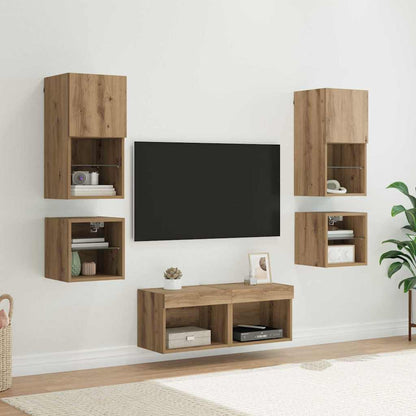 UnitÃ  per TV a Muro 8 pcs Rovere artigianale Legno multistrato