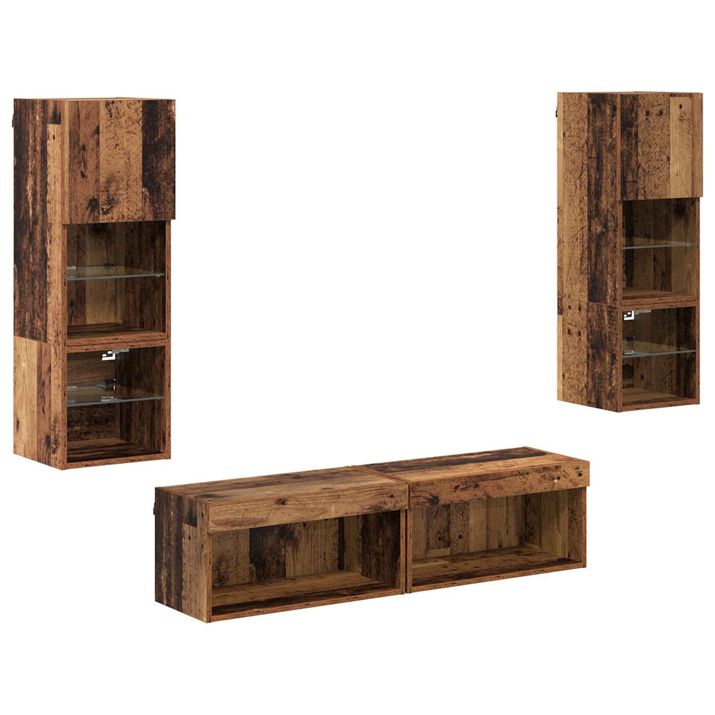 UnitÃ  TV da Parete 6 pcs Legno vecchio Legno multistrato