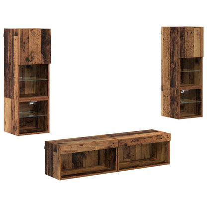 UnitÃ  TV da Parete 6 pcs Legno vecchio Legno multistrato