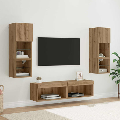 UnitÃ  TV da Parete 6 pcs Rovere artigianale Legno multistrato