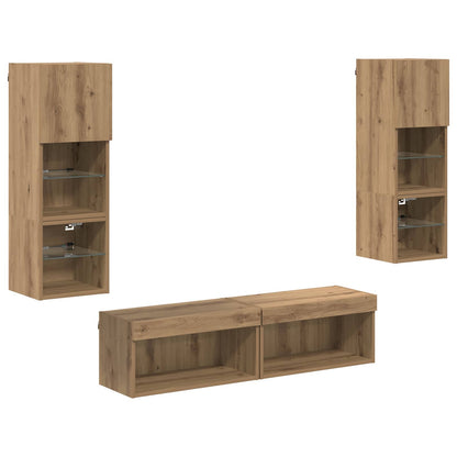 UnitÃ  TV da Parete 6 pcs Rovere artigianale Legno multistrato