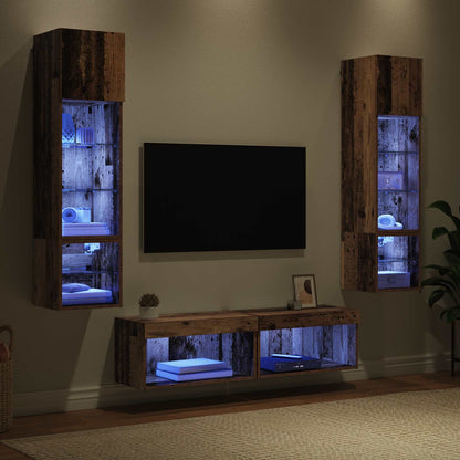 UnitÃ  TV da Parete 6 pcs Legno vecchio Legno multistrato