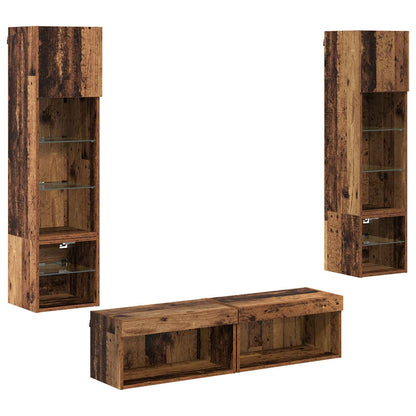 UnitÃ  TV da Parete 6 pcs Legno vecchio Legno multistrato
