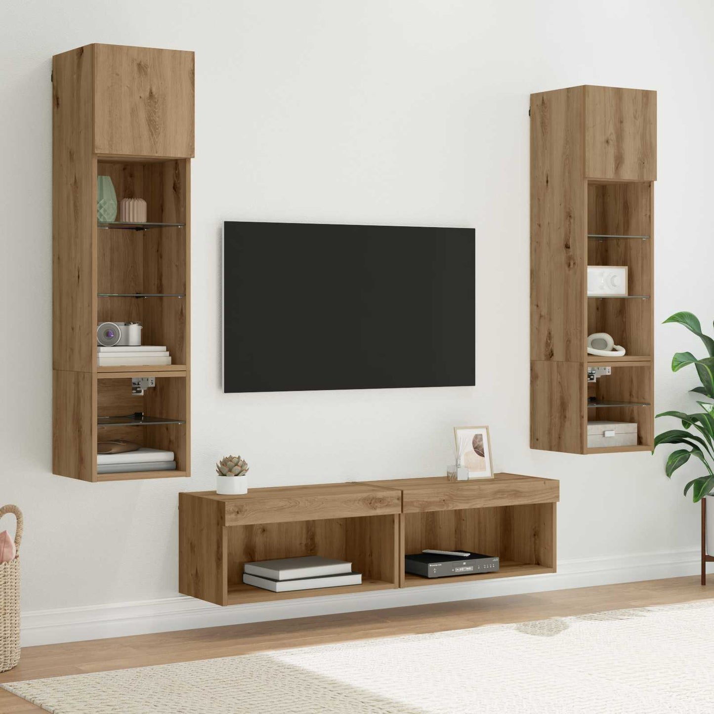 UnitÃ  TV da Parete 6 pcs Rovere artigianale Legno multistrato
