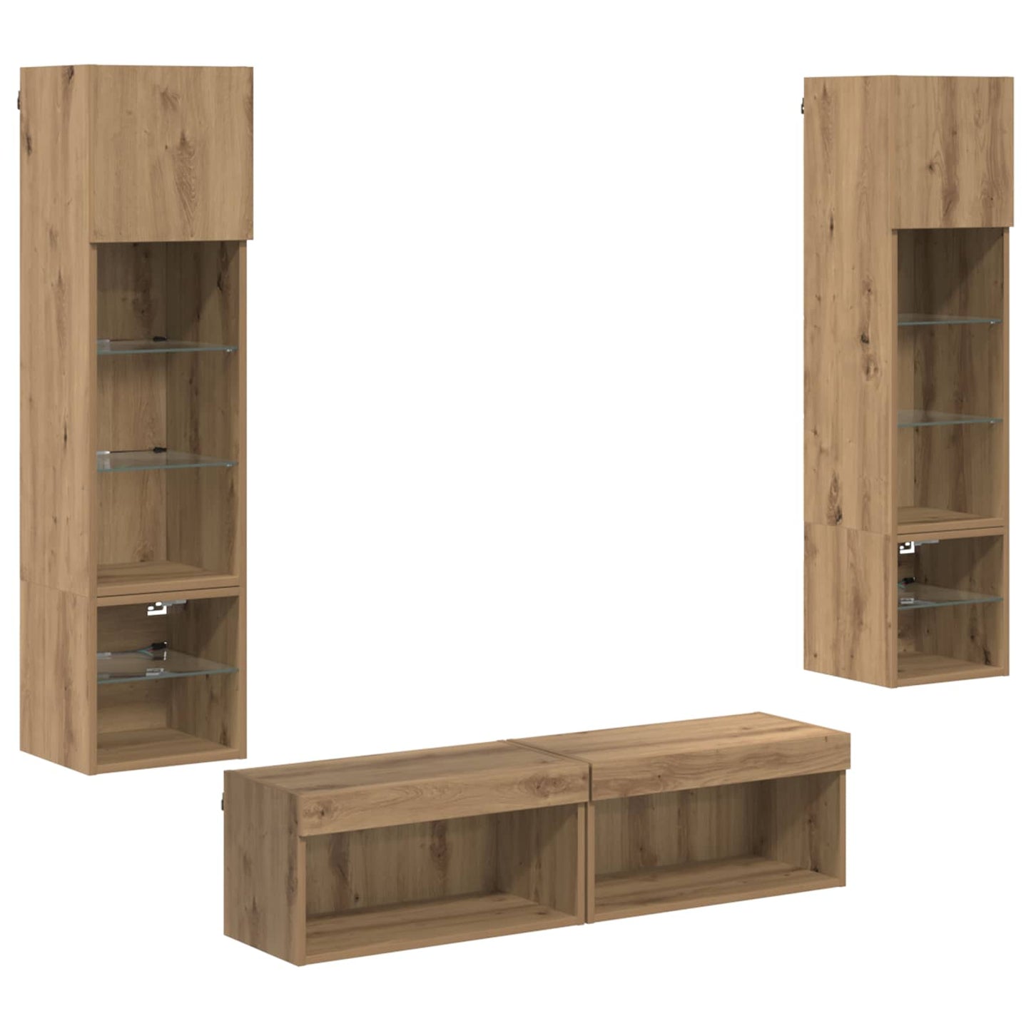 UnitÃ  TV da Parete 6 pcs Rovere artigianale Legno multistrato