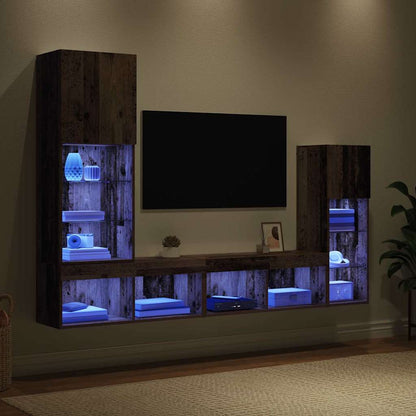 UnitÃ  per TV a Muro 4 pcs Legno vecchio Legno multistrato