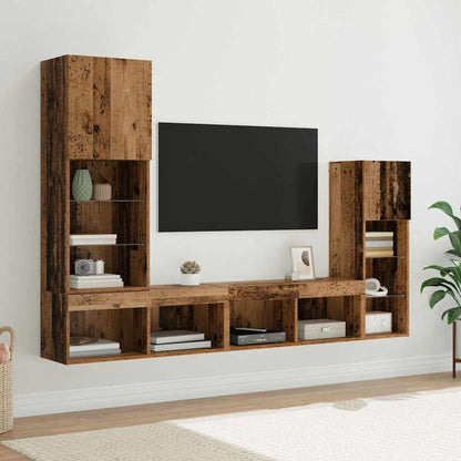 UnitÃ  per TV a Muro 4 pcs Legno vecchio Legno multistrato