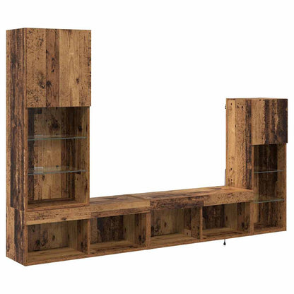 UnitÃ  per TV a Muro 4 pcs Legno vecchio Legno multistrato