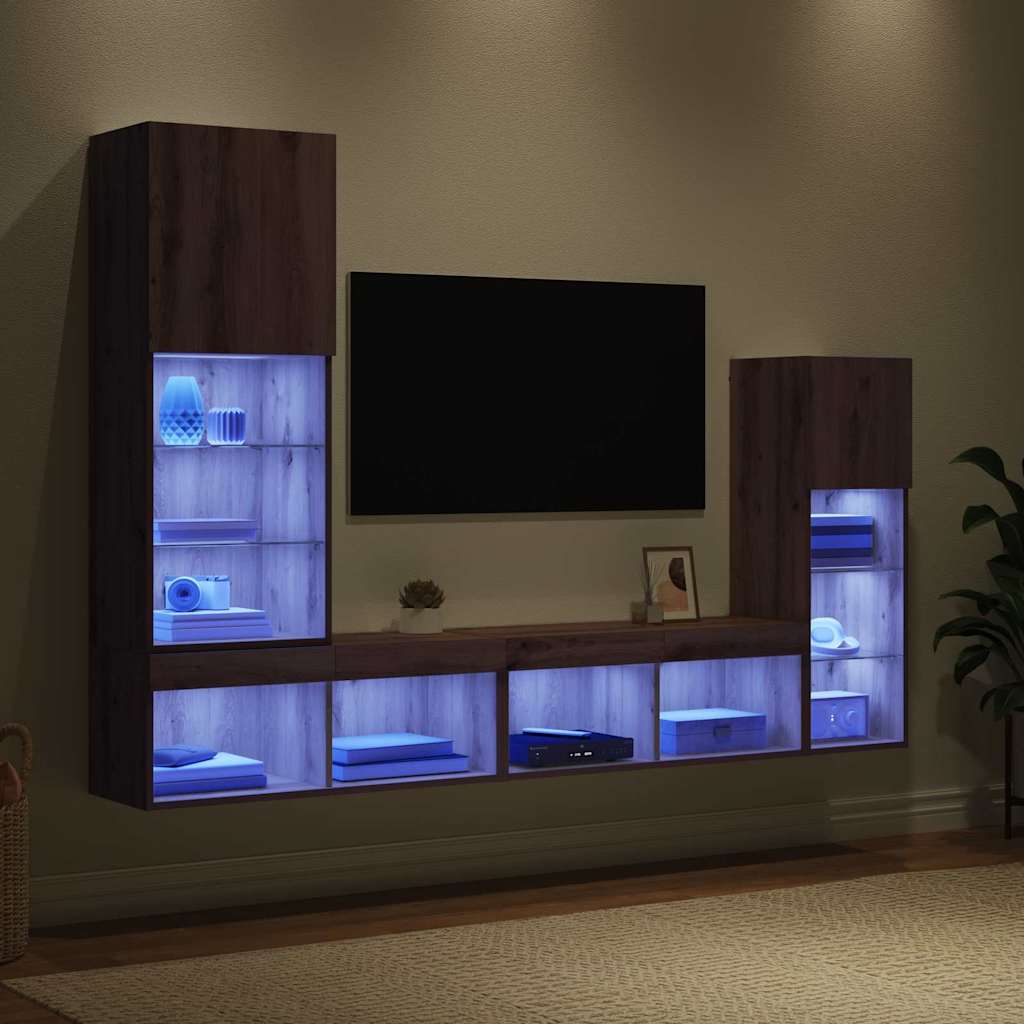 UnitÃ  per TV a Muro 4 pcs Rovere artigianale Legno multistrato