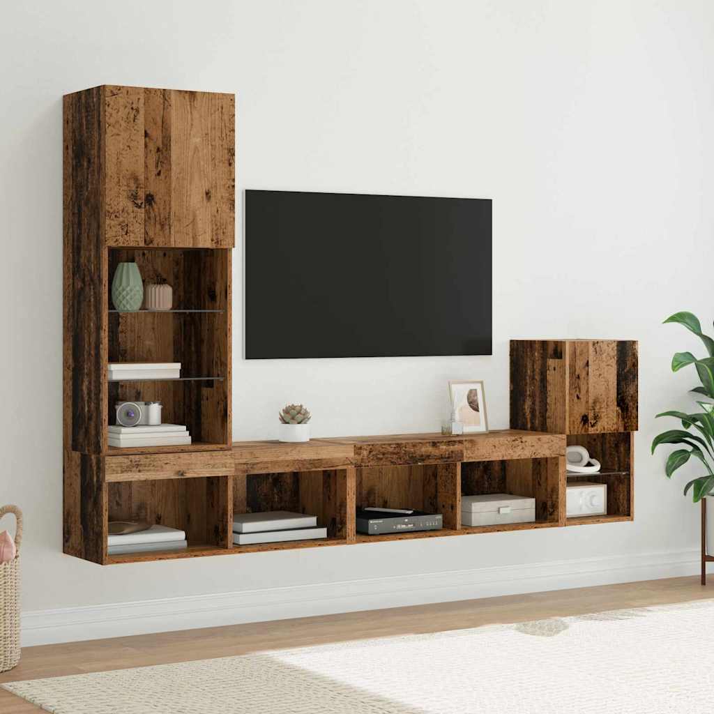 UnitÃ  per TV a Muro Legno vecchio Legno multistrato