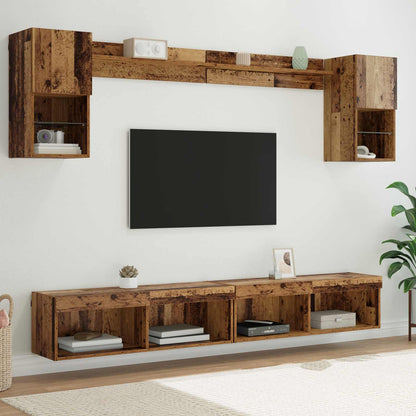 UnitÃƒÂ  a muro per TV con LED con led 6 pcs Legno vecchio