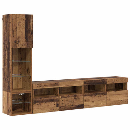 UnitÃƒÂ  TV da Parete 4 pcs Legno vecchio Legno multistrato