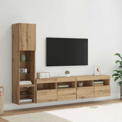 UnitÃƒÂ  TV da Parete 4 pcs Rovere artigianale Legno multistrato